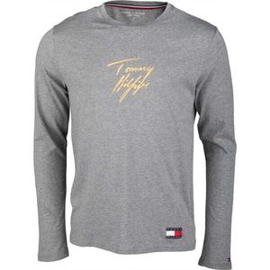 Tommy Hilfiger CN LS TEE LOGO Pánské triko s dlouhým rukávem, šedá, velikost obraz