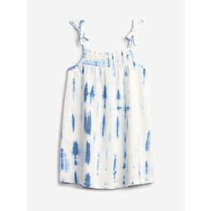 GAP Tie-Dye Smocked Šaty dětské Modrá Bílá obraz