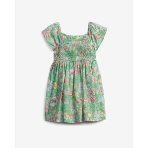 GAP Smocked Floral Šaty dětské Zelená obraz