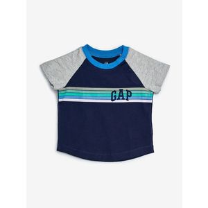 GAP Logo Arch Raglan Triko dětské Modrá Šedá obraz