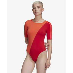 adidas Originals Adicolor Sliced Trefoil Body Červená Oranžová obraz