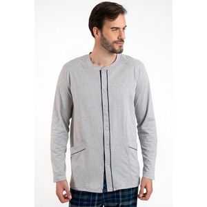 Pánské pyžamo Italian Fashion Jakub - bavlna Šedo-tmavěmodrá 3XL obraz