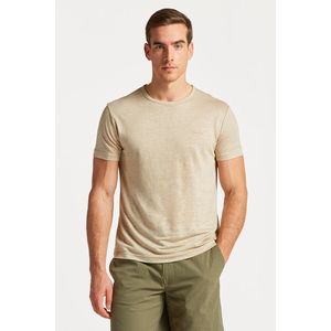 TRIČKO GANT LINEN REGULAR T-SHIRT CONCRETE BEIGE obraz