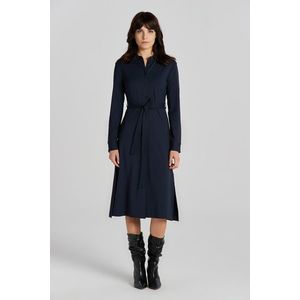 ŠATY GANT SLIM JERSEY SHIRT DRESS EVENING BLUE obraz