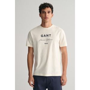 TRIČKO GANT LOGO SCRIPT PRINTED SS T-SHIRT CREAM obraz