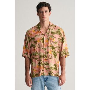 KOŠILE GANT REL VISCOSE HAWAII PRINT SS SHIRT PEACHY PINK obraz