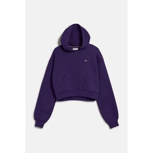 MIKINA GANT SHIELD CROPPED SWEAT HOODIE PANSY PURPLE obraz