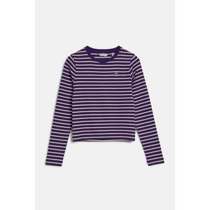 TOP GANT SHIELD SLIM RIBBED STRIPED TOP PANSY PURPLE obraz