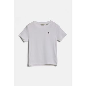 TRIČKO GANT SHIELD SLIM RIBBED T-SHIRT WHITE obraz