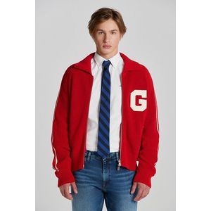 SVETR GANT CROPPED SHINY COTTON TRACK JACKET RUBY RED obraz