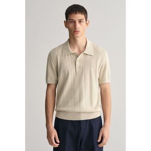 SVETR GANT POINTELLE TEXTURED SS POLO SILKY BEIGE obraz