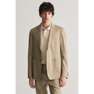 SAKO GANT SLIM COTTON LINEN SUIT BLAZER DESERT BROWN obraz