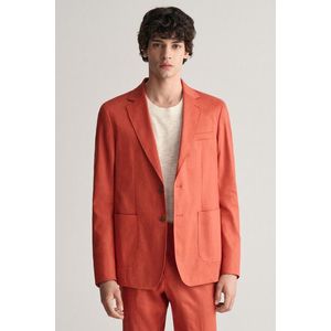 SAKO GANT SLIM COTTON LINEN SUIT BLAZER IRON RED obraz