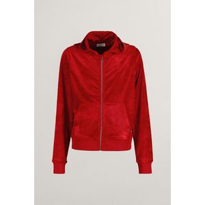 MIKINA GANT VELOUR ZIP HOODIE RUBY RED obraz