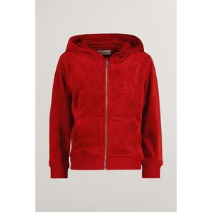 MIKINA GANT VELOUR ZIP HOODIE RUBY RED obraz