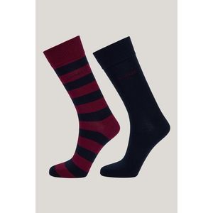 PONOŽKY GANT BARSTRIPE AND SOLID SOCKS 2-PACK RICH WINE obraz