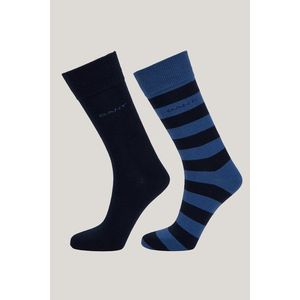 PONOŽKY GANT BARSTRIPE AND SOLID SOCKS 2-PACK VINTAGE BLUE obraz