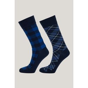 PONOŽKY GANT CHECK SOCKS 2-PACK GIFT BOX EVENING BLUE obraz