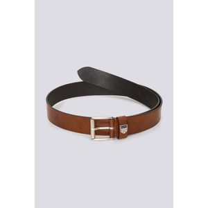 OPASEK GANT D1. RETRO SHIELD LEATHER BELT ROASTED WALNUT obraz