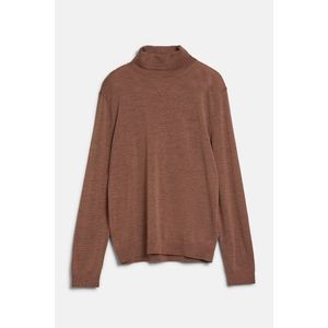 KARDIGAN GANT EXTRAFINE MERINO WOOL TURTLENECK DK. SAND MELANGE obraz