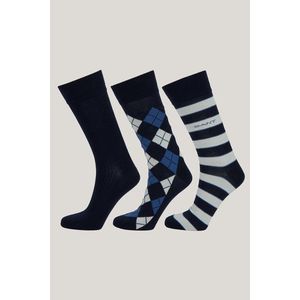 PONOŽKY GANT ARGYLE AND STRIPE SOCKS 3-PACK MARINE obraz