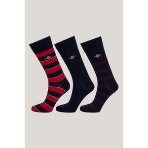 PONOŽKY GANT SHIELD TIE STRIPE SOCKS 3-PACK GB BRIGHT RED obraz