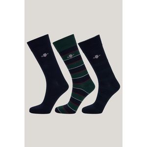 PONOŽKY GANT SHIELD TIE STRIPE SOCKS 3-PACK GB TARTAN GREEN obraz