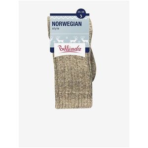 Béžové unisex zimní ponožky Bellinda NORWEGIAN STYLE SOCKS obraz