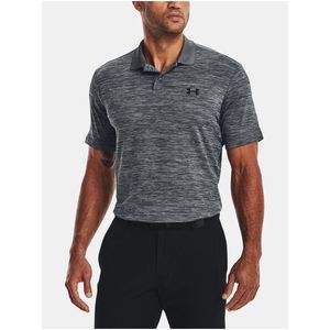 Šedé pánské žíhané sportovní polo tričko Under Armour UA Performance 3.0 Polo obraz