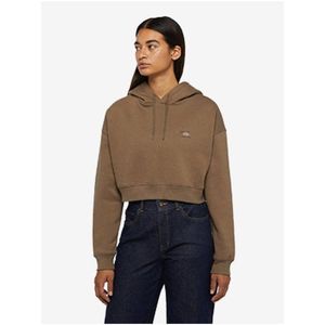 Hnědá dámská mikina s kapucí Dickies Oakport Cropped obraz