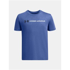 Modré tričko Under Armour UA B LOGO WORDMARK SS obraz