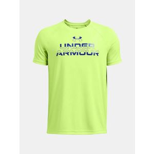 Under Armour UA Tech Split Wordmark SS Triko Zelená obraz