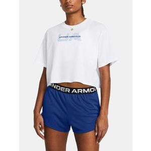 Under Armour UA Boxy Crop Branded SS Triko Bílá obraz