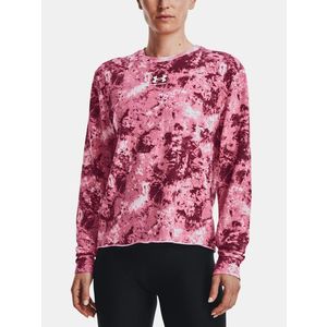 Under Armour Rival Terry Print Crew Mikina Růžová obraz