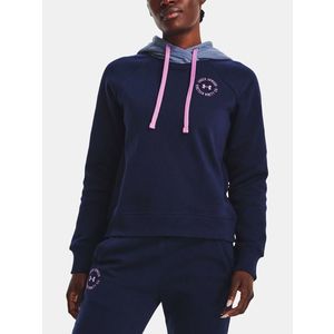 Under Armour Rival Fleece CB Hoodie Mikina Modrá obraz