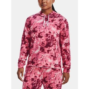 Under Armour Rival Terry Print Hoodie Mikina Růžová obraz