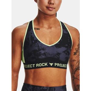 Under Armour UA Project Rock Crssbk Bra Print Sportovní podprsenka Černá obraz