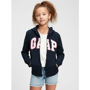 GAP Logo zip hoodie Mikina Modrá obraz