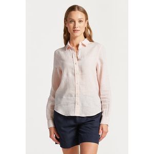 KOŠILE GANT REG LINEN STRIPE SHIRT GUAVA ORANGE obraz