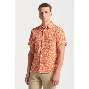 KOŠILE GANT REG FLORAL COTTON LINEN SS SHIRT APRICOT ORANGE obraz