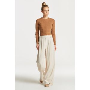 KALHOTY GANT WIDE STRETCH LINEN PANT PUTTY obraz