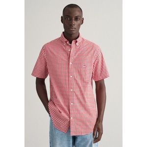 KOŠILE GANT REG POPLIN GINGHAM SS SHIRT RUBY RED obraz