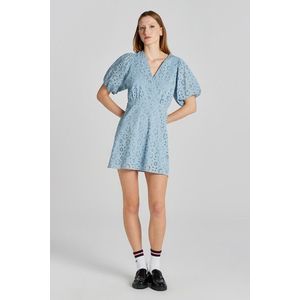 ŠATY GANT REG BRODERIE ANGLAISE DRESS DOVE BLUE obraz