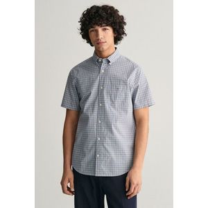 KOŠILE GANT REG POPLIN MICROCHECK SS SHIRT DOVE BLUE obraz