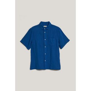 KOŠILE GANT RELAXED LINEN SS SHIRT LAPIS BLUE obraz