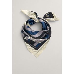 ŠÁLA GANT LETTERS PRINT SILK SCARF DUSTY BLUE SEA obraz