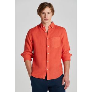 KOŠILE GANT REG GMNT DYED LINEN SHIRT BURNT ORANGE obraz