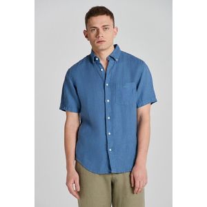 KOŠILE GANT REG GMNT DYED LINEN SS SHIRT SALTY SEA obraz