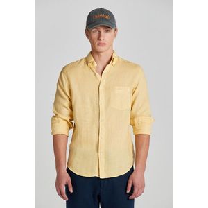 KOŠILE GANT REG GMNT DYED LINEN SHIRT DUSTY YELLOW obraz