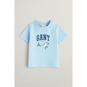 TRIČKO GANT WHALE PRINT SS T-SHIRT SHADE BLUE obraz